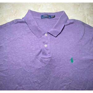Ralph Lauren Polo Shirt Purple Heather  Short Sleeve Soft Logo Casual Comfy Golf